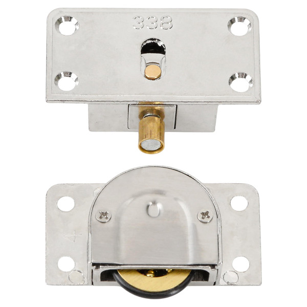 338 Sliding Cabinet Door Hardware Silver – Stainless Steel Cabinet Hanging Single Wheel Rollers, Zinc Alloy Pulley Track Set for Closet Wardrobe, Top & Bottom Replacement Home Furniture