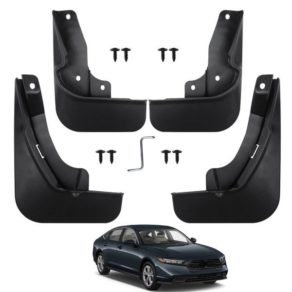 Peleus Upgraded Mud Flaps Mud Guards for Honda Accord 2026 2025 2024 2023 Aerodynamic Mud Flaps Splash Guards Fenders for Honda Accord 2025 2024 2023 Accessories Set of 4 Mudguards Mudflaps