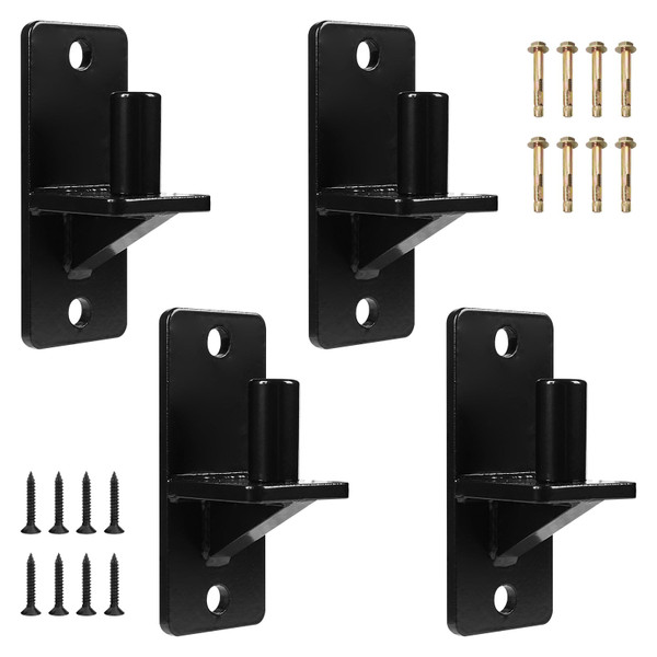 Wall Mount Gate Hinges, Black Farm Gate Hinge, 4 Pack Chain Link Fence Gate Hinge with 5/8 Hinge Pin (Screws Included), Heavy Duty Gate Hinges for Metal Gates Wooden Fences…