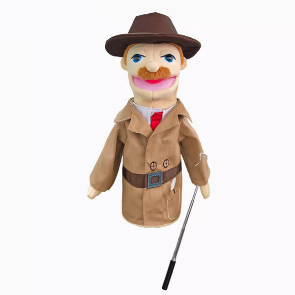 Family Hand Puppets for Kids,Includes Teacher, Policeman, Farmer, Pirate, Detective, etc. with Movable Open Mouths,Perfect for Storytelling,Teaching,Festival Gifts,1 PCS with Joystick