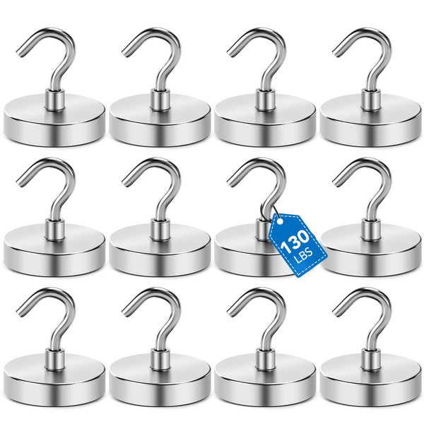 LOVIMAG Magnetic Hooks for Cruise Cabins, 130LBS, 12Pack