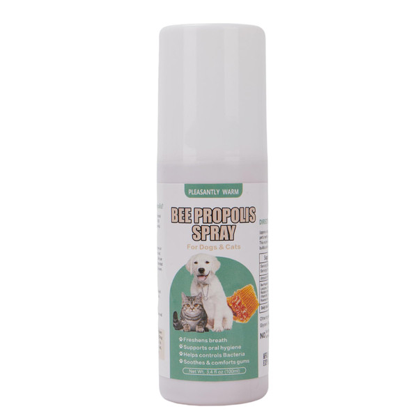 Bee Propolis for Dogs & Cats Oral Spray – Natural Active Formula for Gingivitis, Reduce Gum Inflammation & Pain, Combat Bad Breath & Gum Disease, Pet Oral Care, 100ml