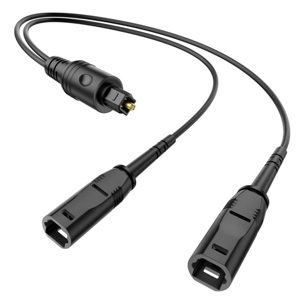 VANAUX 1x2 Digital Audio Splitter, Fiber Optic Digital Audio Cable, Toslink S/PDIF 1 Male Input 2 Female Output Support LPCM2.0, Dolby Digital, DTS 5.1 (1ft/0.3m)