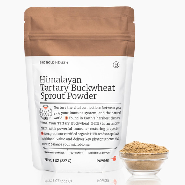 BIG BOLD HEALTH Himalayan Tartary Buckwheat Sprout Powder - Rich in Polyphenols & Prebiotic Fiber - Non-GMO, Gluten-Free, Grain-Free, Vegetarian - 30 Servings