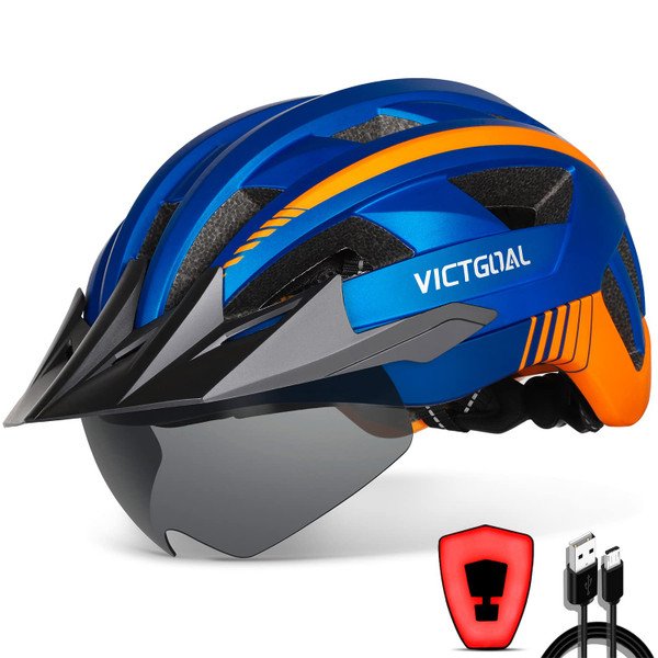 VICTGOAL Bike Helmet Adult Men Women with LED Rear Light, M/L/XL Sizes