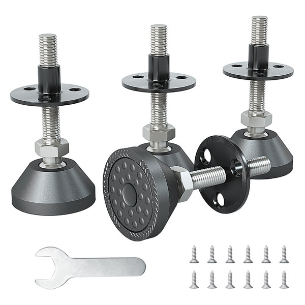Heavy Duty Furniture Levelers - Dual Thread Design with Nut Kit - Adjustable Feet for Tables, Cabinets, Chairs, Workbench, Sofa - Supports 1420LBs - 4 Packs