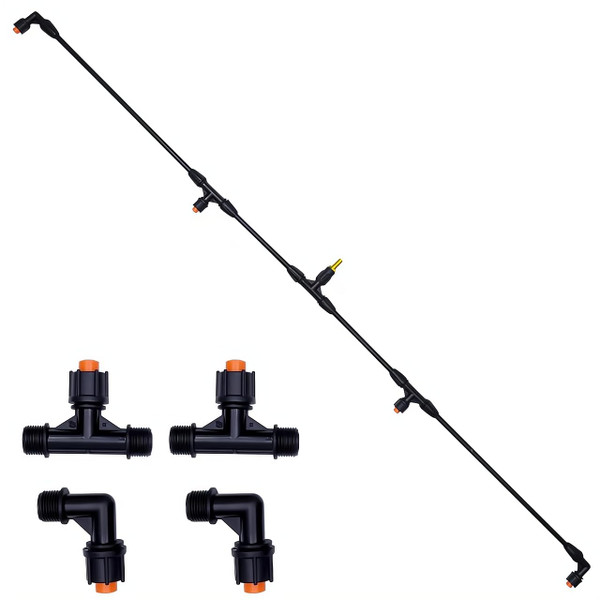 4-Nozzle Poly Boom Wand with 3/8" Brass Fitting – Convertible to 2 Nozzles, Lightweight for Garden, Farm (Boom Wand 01)