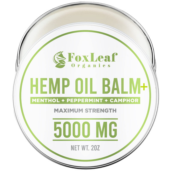 Hemp Oil Balm with Arnica, Camphor, Menthol & Peppermint, Herbal Cooling Balm for Muscles, Joints, Knees, Back & Body, Made in USA, 2oz