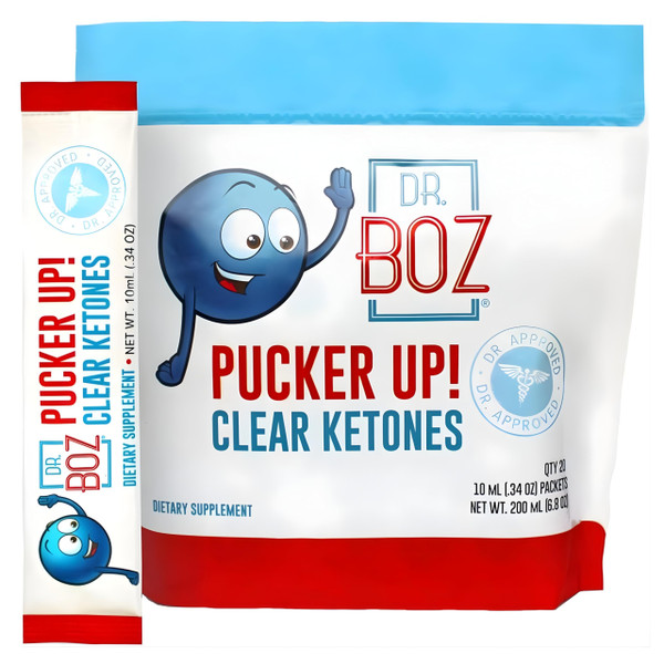 Dr. Boz Pucker UP Clear Ketones, Liquid BHB Exogenous Ketones, 20 Packets
