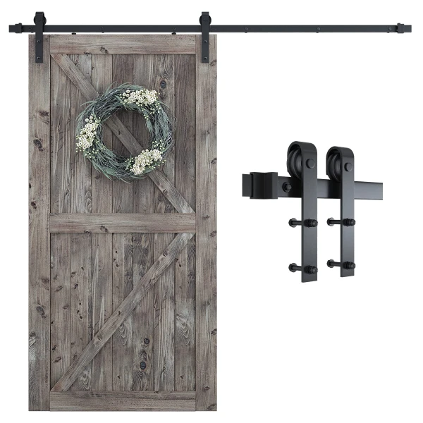 SMARTSTANDARD 7 FT Barn Door Hardware Kit -Fits 42" Wide Door Panel