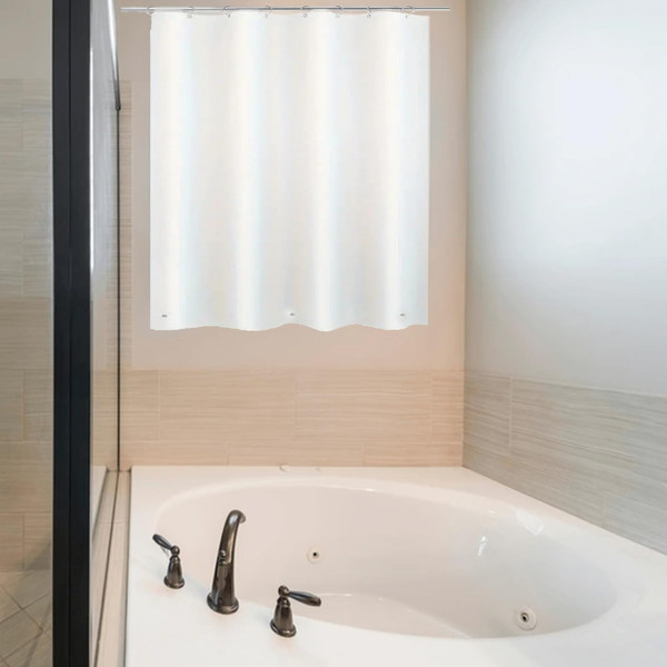 White Waterproof Plastic Shower Curtain 48x48 for Bathroom Window