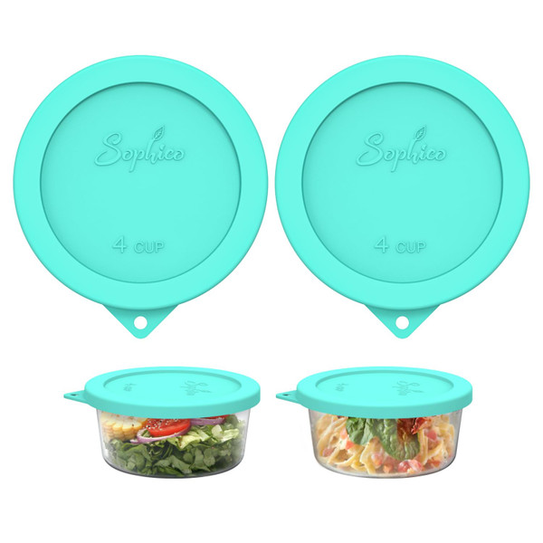 SOPHICO 4 Cup Silicone Lids Replacement for Pyrex & Anchor Hocking 7201-PC