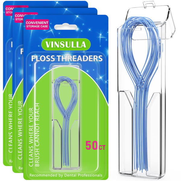 VINSULLA Orthodontic Floss Threaders for Braces, Bridges & Implants
