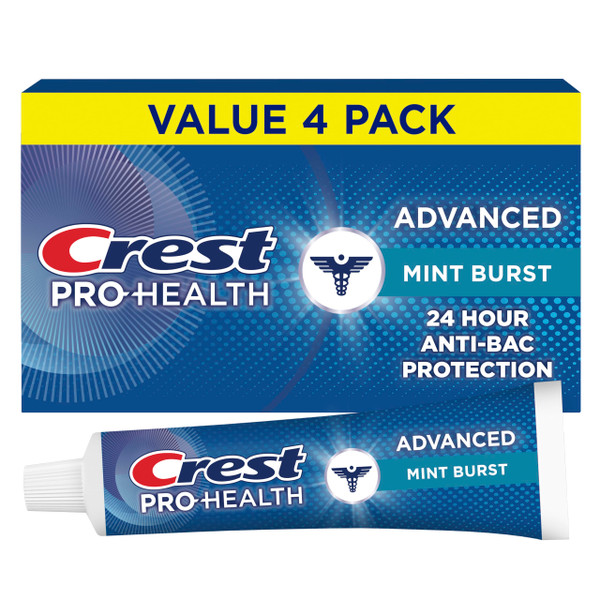 Crest Pro-Health Advanced Antibacterial Protection Toothpaste,5 oz 4 Pack, Teeth Whitening for adults, Breath Freshener, for Sensitive Teeth, Gum Health, Gingivitis toothpaste, Travel Size Toiletries