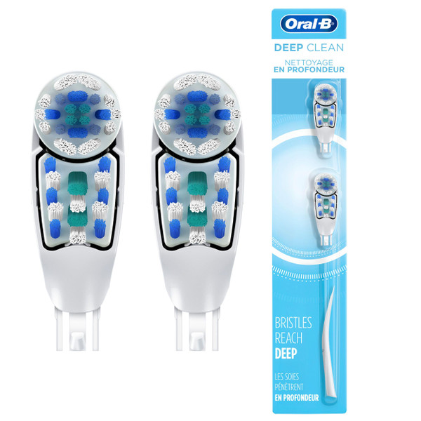 Oral-B Deep Clean Battery Powered Toothbrush Replacement Brush Heads Refill, Soft, 2 Count