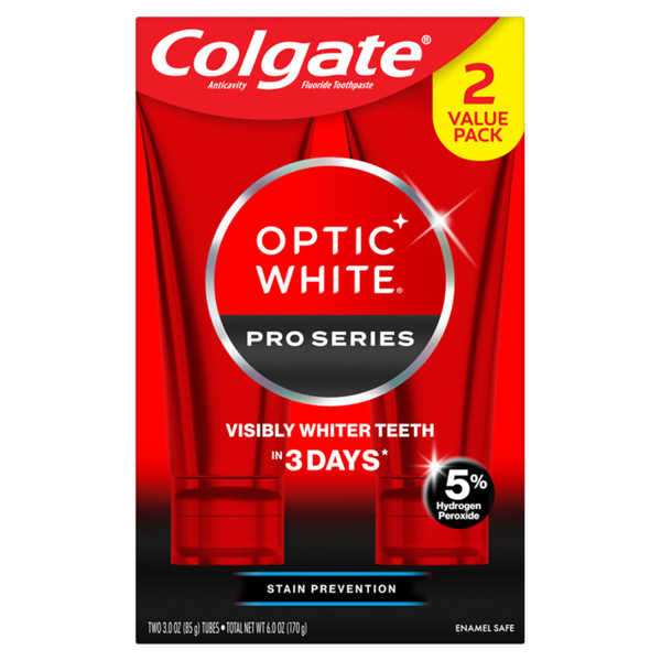 Colgate Optic White Pro Series Teeth Whitening Toothpaste, 2pk, 3oz