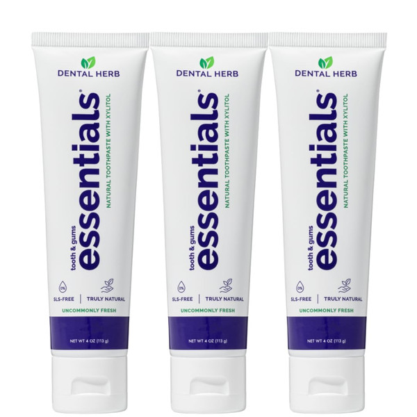 Dental Herb Company Essentials Fluoride-Free Toothpaste, 3 Pack, 4 oz