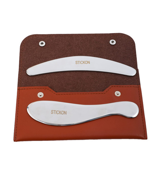 STICKON Stainless Steel Gua Sha 2 in 1 Scraping Massage Tools Scar Tissue Tool, Physical Therapy Tools IASTM Tools Soft Tissue Massage Tool, Guasha Tool for Body (STICKON-35)