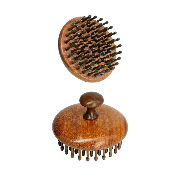 Wooden Scalp Massage Comb, 54-Tooth Scalp Massager Comb for Gentle Head Massage, Hair Oil Distribution and Wet or Dry Scalp Care