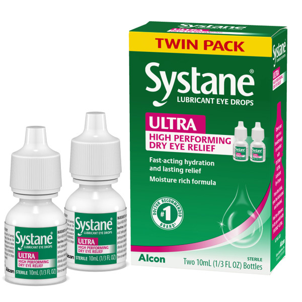 Systane Ultra Lubricating Eye Drops, 0.33 oz, Twin Pack