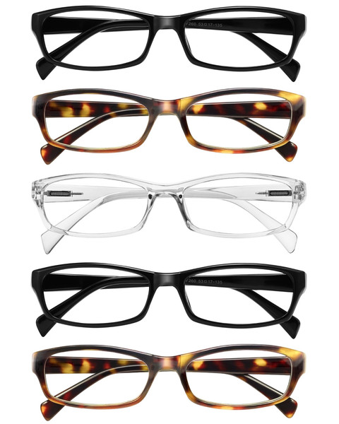 Gaoye 1.5 Reading Glasses for Women, 5 pack Fashion Readers for Women Spring Hinge Eye Glasses, Blue Light Reading Glasses