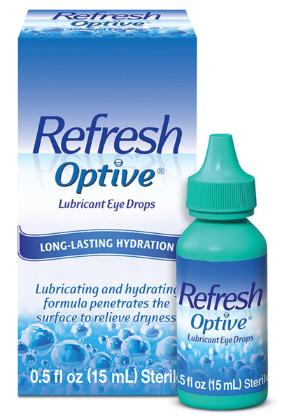 REFRESH OPTIVE Lubricant Eye Drops Artificial Tears, 0.5 fl oz (15 mL)