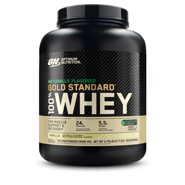 Optimum Nutrition Gold Standard Whey Protein Powder, Vanilla, 5 LB