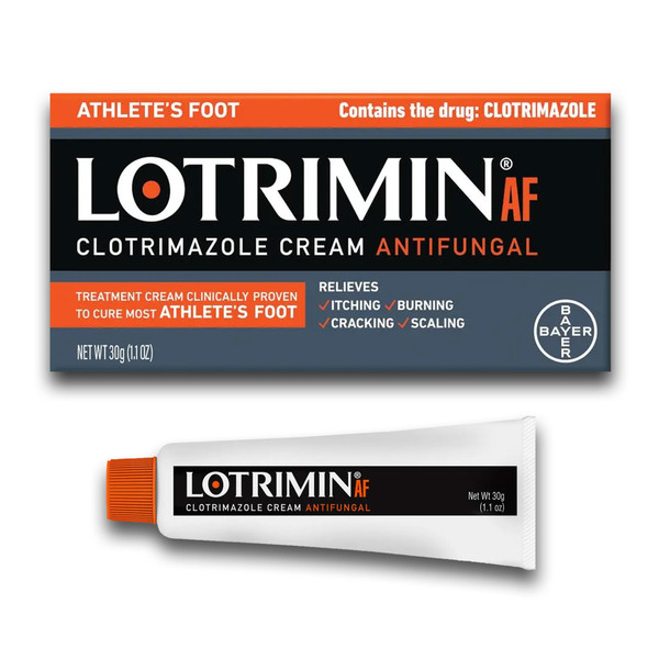Lotrimin® AF Cream, Athlete's Foot 1% Clotrimazole Antifungal Cream Treatment, Clinically Proven Effective, 1.1 Ounce (New Look)