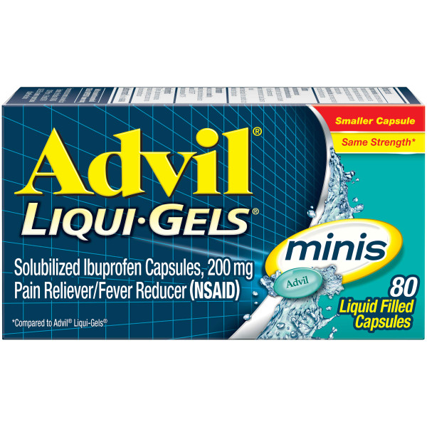 Advil Mini Liqui-Gels, Ibuprofen 200mg, Pain Relief, 80 Capsules