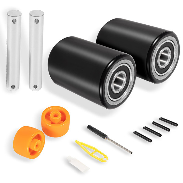 PTH50 Pallet Jack Front Load Wheel Replacement Kit Set Complete Fit for Crown PTH50 Pallet Jacks and Most Standard Pallet Jacks