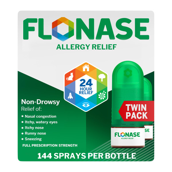 Flonase Allergy Relief Nasal Spray, 2 Bottles of 144 Sprays Each