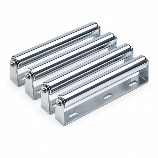 Patioer 12 Inch Long Conveyor Roller with Bracket, 1.5" Diameter Galvanized Steel Roller, Heavy Duty for Roller Stands Woodworking Material Handling, 4 Pack