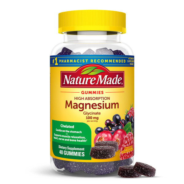 Nature Made High Absorption Magnesium Glycinate Gummies, 40 Count