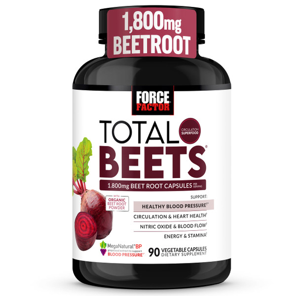 Force Factor Total Beets 1800mg Beet Root Capsules, Blood Pressure Support