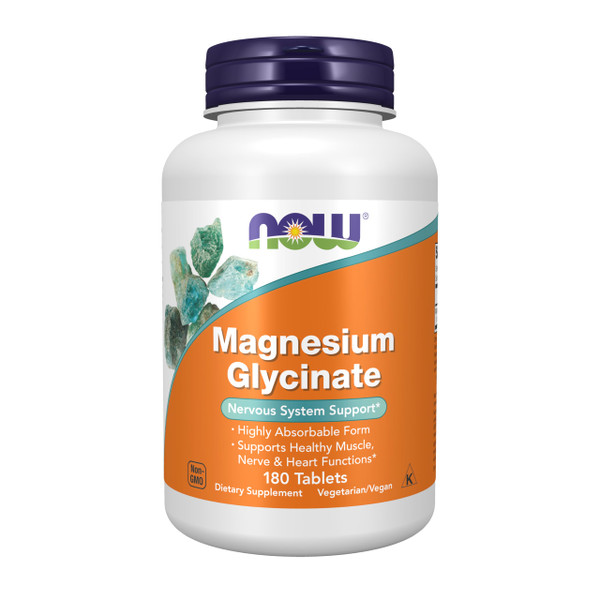 NOW Supplements, Magnesium Glycinate 100 mg, 180 Tabs