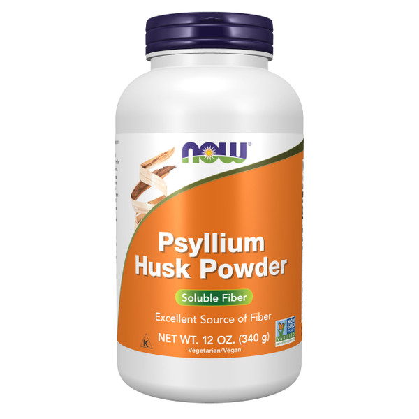 NOW Supplements, Psyllium Husk Powder, Soluble Fiber, 12-oz