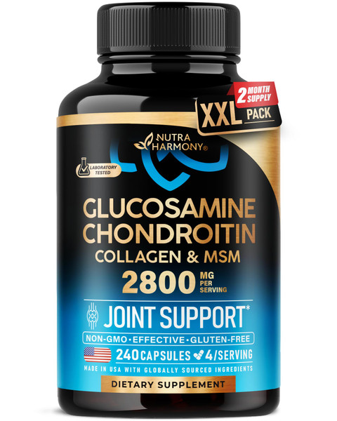 Glucosamine Chondroitin MSM Collagen - Joint Supplements 2800 mg - 240 Caps