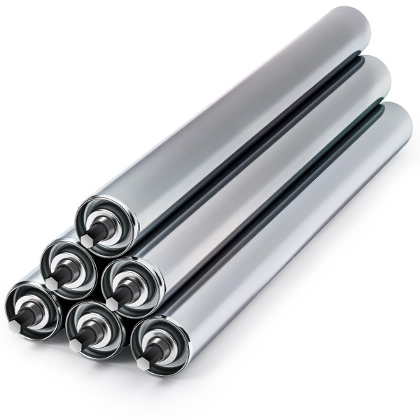 Zonon 6 Pack Heavy Duty Conveyor Replacement Roller 1.9" Dia, 21" Bf, Galvanized Steel Conveyor Rollers for Trailer, Belt & Material Handling, Load Assist
