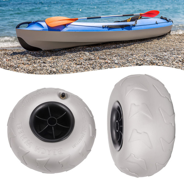 BOPRCSH 9 Inch Inflatable Beach Wheels, Low Pressure 2-5PSI Sand Wheels Replacement,for Beach Wagon, Camping, Fishing & Gardening,88.18lbs Load Capacity,2 Pack