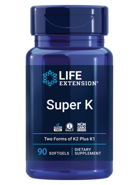 Life Extension Super K, Vitamin K1 and K2, 90 Softgels