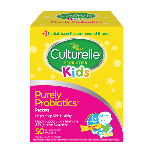 Culturelle Kids Packets Daily Probiotic Supplement | Helps Support a Healthy Immune & Digestive System* | #1 Pediatrician Recommended Brand††† | 50 Single Packets | Package May Vary