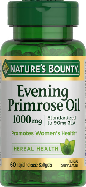 Nature's Bounty Evening Primrose Oil, Cold Pressed, 1000mg, 60 Count