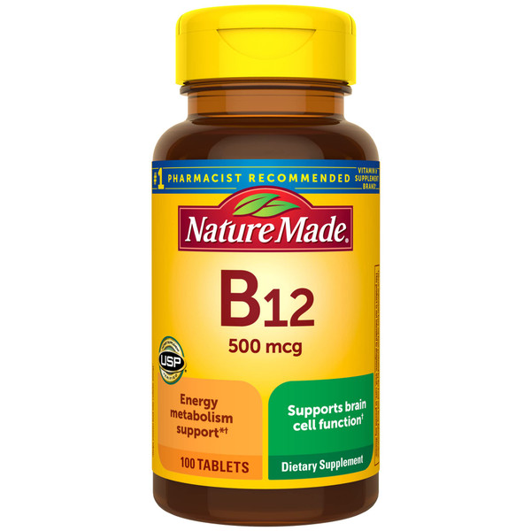 Nature Made Vitamin B12 500 mcg for Energy Metabolism Support, 100 Tablets