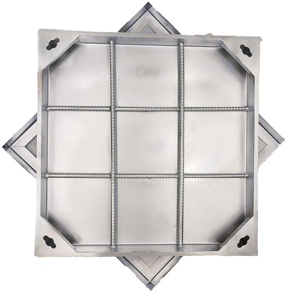 MOSINSBO Invisible 201 Stainless Steel Manhole Cover and Frame 24x24 In