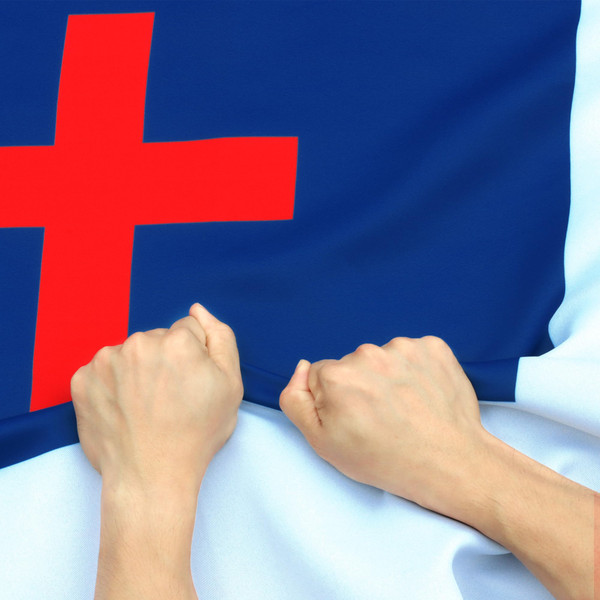 Anley Rip-Proof Double Sided 3-Ply Christian Flag 3x5 Foot - Vivid Color, Canvas Header and Wrinkle Resistant - The Strongest, Longest Lasting Religious Flags 3 X 5 Ft