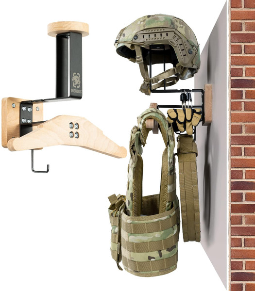 ONETIGRIS Tactical Gear Wall Mount, Heavy Duty Helmet & Plate Carrier Rack