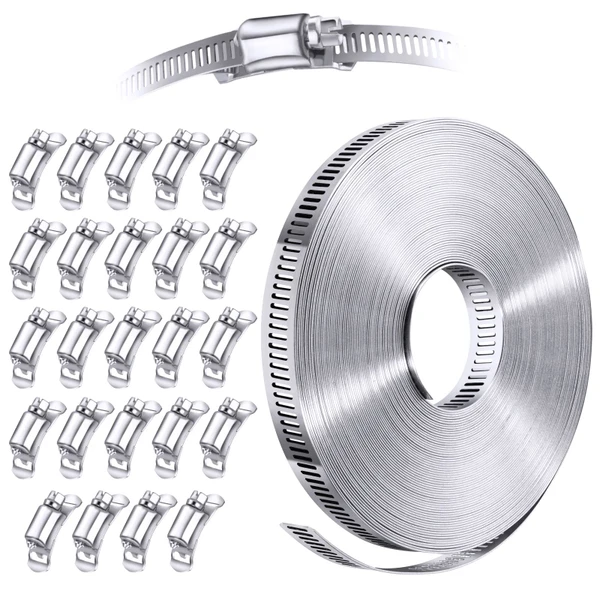 Steelsoft Stainless Steel Worm Gear Hose Clamp Assortment Kit, Cut-To-Fit