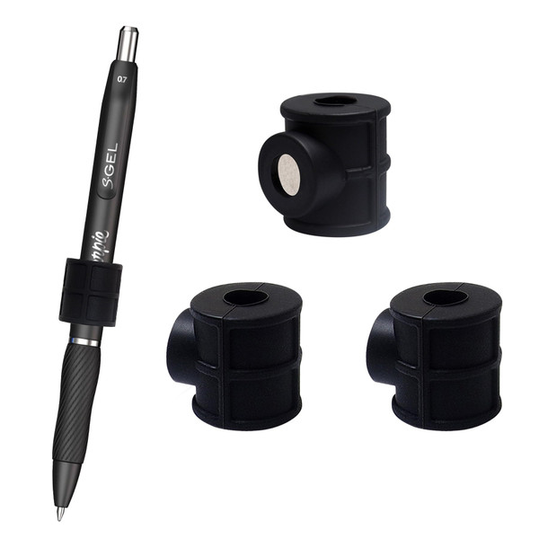 4 Pack Black Strong Magnetic Pen Pencil Holder for Fridge Whiteboard