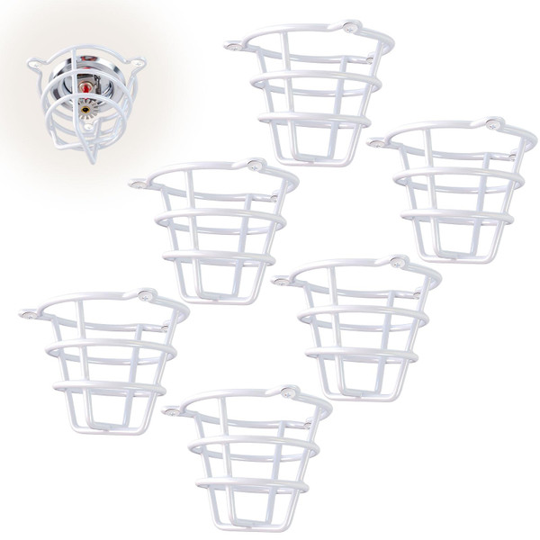 (6 Pack) TunaMax White Fire Sprinkler Head Cage Guard for Both 1/2" & 3/4"