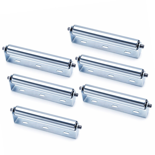 Patioer 10" Long Conveyor Roller with Bracket, 1.5" Dia Galvanized Steel Roller, Heavy Duty for Roller Stands Woodworking Material Handling, 6 Pack